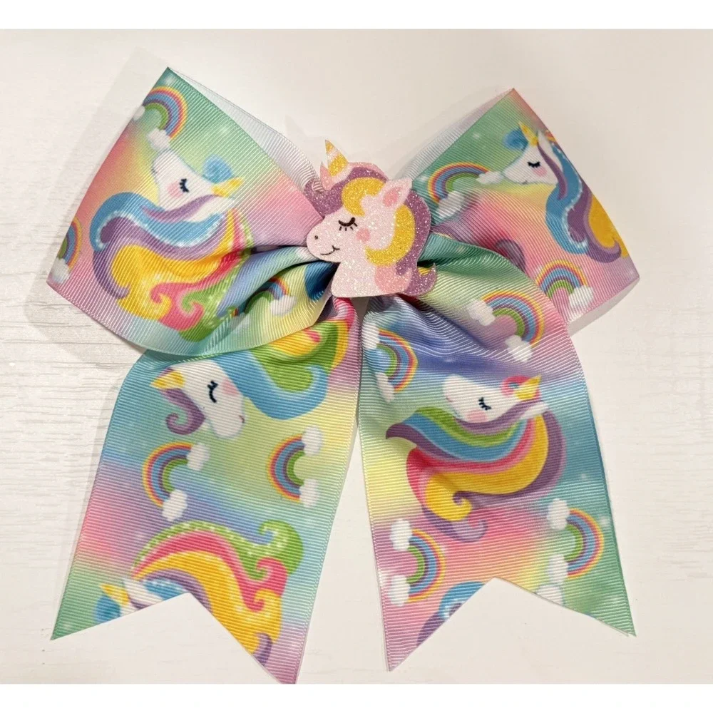 KLASS Girls Hair Bows Lot Bundle Unicorn Heart Rainbow 6